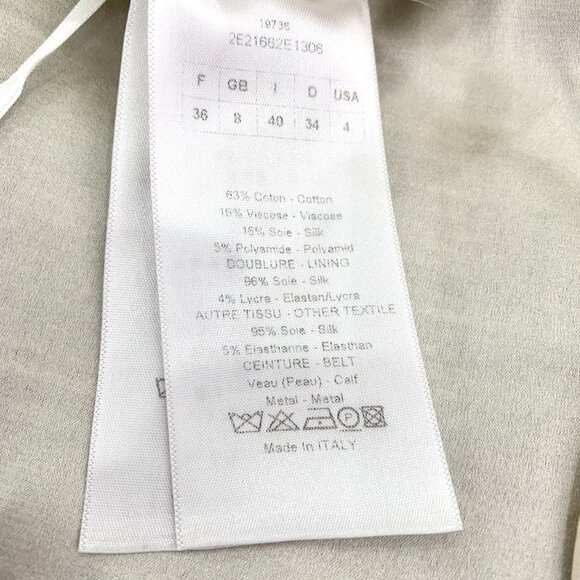 Christian Dior Sleeveless Mixed Fabric Dress Mulberry Silk Blend Ivory & Texture - Picture 4 of 7